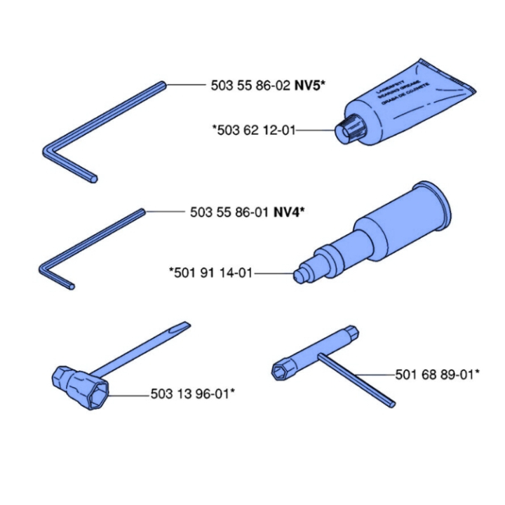 Zestaw narzędzi 5035585-02 w grupie Części Zamienne / Części zamienne Pilarki / Części zamienne Husqvarna 242XP w GPLSHOP (5035585-02)