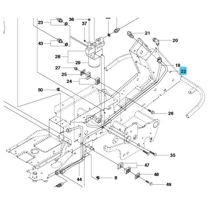 Rura hydrauliczna w grupie Części Zamienne / Części zamienne Rider / Części zamienne Husqvarna Rider 422 TS AWD w GPLSHOP (5042099-01)