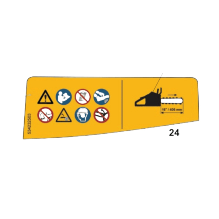 Etykieta ostrzegawcza 16Â Bar 5342325-03 w grupie Części Zamienne / Części zamienne Pilarki / Części zamienne Husqvarna 240i w GPLSHOP (5342325-03)