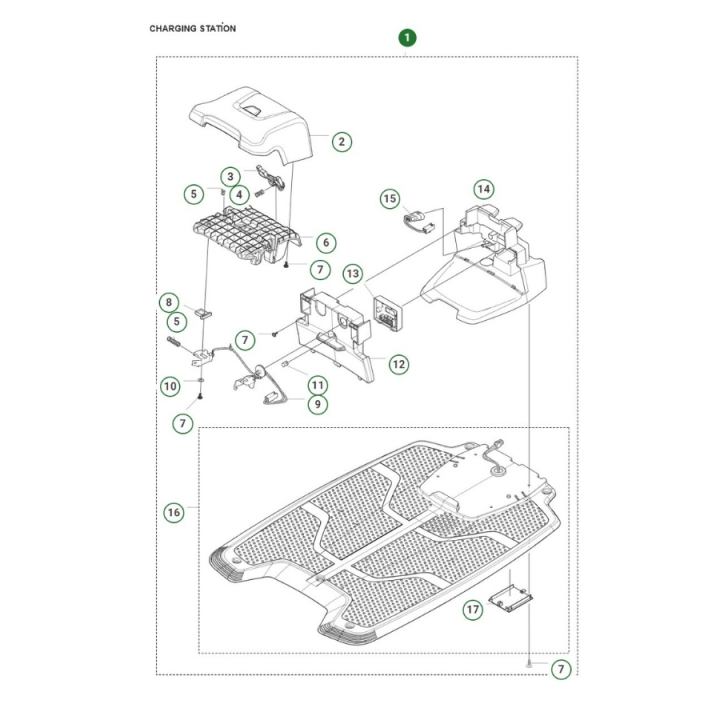 Stacja ładująca Automower R6V, 308V, 312V w grupie Części Zamienne Kosiarka Automatyczna / Części zamienne Husqvarna Automower® 312V w GPLSHOP (5401597-01)