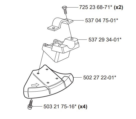 SAW BLADE GUARD KIT 5440442-10 w grupie Części Zamienne / Części zamienne Wykaszarki / Części zamienne Husqvarna 525RX/T w GPLSHOP (5440442-10)