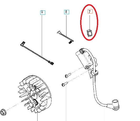 Przełącznik 5742264-01 w grupie Części Zamienne / Części zamienne Pilarki / Części zamienne Husqvarna 120/E w GPLSHOP (5742264-01)