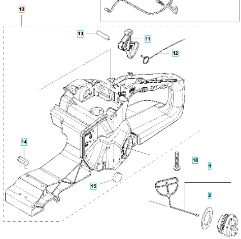 Klamka 543XPG Kpl 5795284-02 w grupie Części Zamienne / Części zamienne Pilarki / Części zamienne Husqvarna 543XP/G w GPLSHOP (5795284-02)