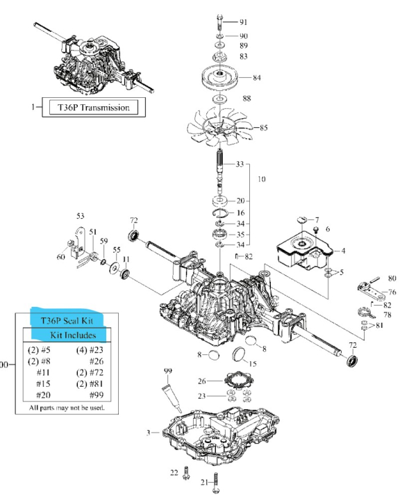 Zestaw uszczelek w grupie Części Zamienne / Części zamienne Rider / Części zamienne Husqvarna Rider 115B w GPLSHOP (5821642-01)