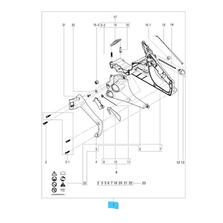 Zestaw uchwytu tylnego 5826306-01 w grupie Części Zamienne / Części zamienne Pilarki / ➤Serii 100 / Części zamienne Husqvarna 120/E w GPLSHOP (5826306-01)