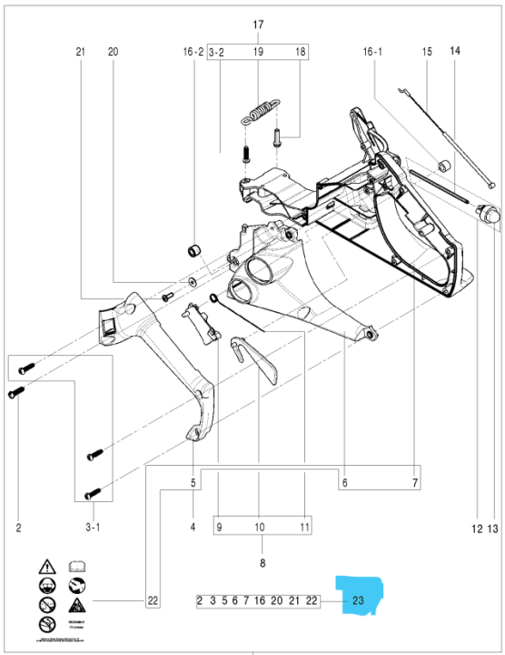 Tylny uchwyt 5826311-01 w grupie Części Zamienne / Części zamienne Pilarki / Części zamienne Husqvarna 120/E w GPLSHOP (5826311-01)