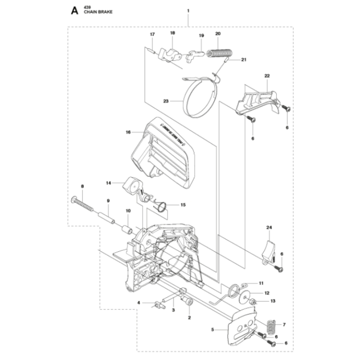 Osłona sprzęgła 439 5851350-01 w grupie Części Zamienne / Części zamienne Pilarki / Części zamienne Husqvarna 439 w GPLSHOP (5851350-01)
