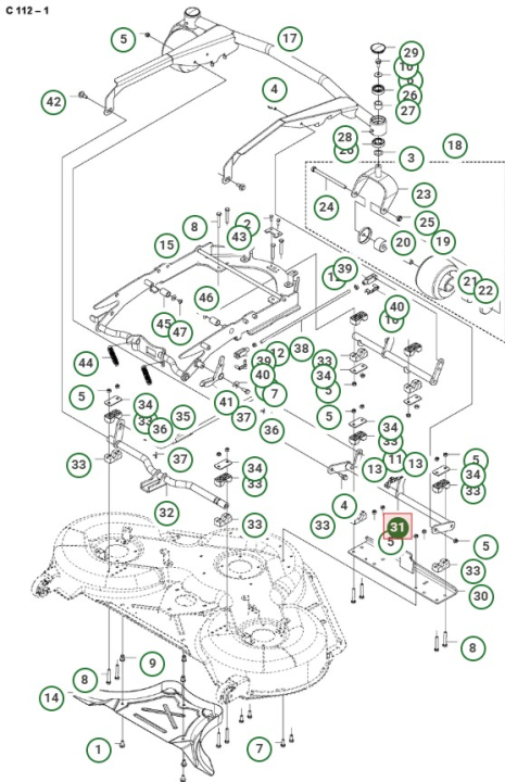 Przód Poprzeczki Szary 5900813-02 w grupie w GPLSHOP (5900813-02)