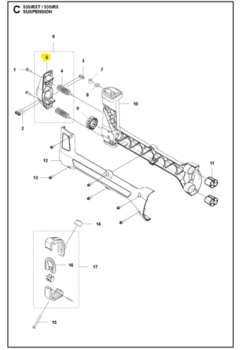 Uchwyt antywibracyjny w grupie Części Zamienne / Części zamienne Wykaszarki / Części zamienne Husqvarna 535iRXT w GPLSHOP (5913735-01)