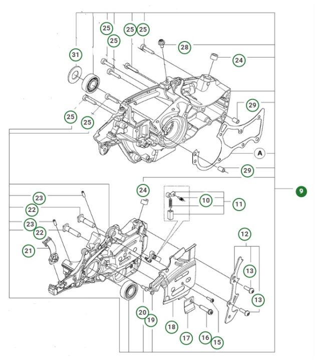 Zestaw skrzyni korbowej 545/550Xp/Xpgmki 5958977-05 w grupie  w GPLSHOP (5958977-05)