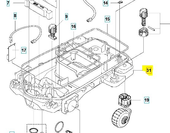 Chassis Lower P12 w grupie Części Zamienne Kosiarka Automatyczna / Części zamienne Husqvarna Automower® 315 Mark II / Automower 315 Mark II - 2023 w GPLSHOP (5965680-02)