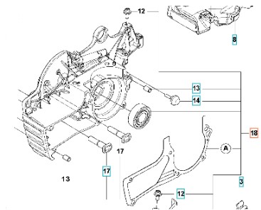 Zestaw części zamiennych do skrzyni korbowej 90 cm3 5979608-03 w grupie Części Zamienne / Części zamienne Pilarki / Części zamienne Husqvarna 592XP/G w GPLSHOP (5979608-03)