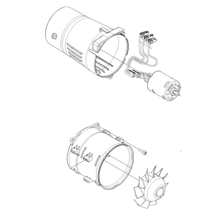 Zestaw silnika Silnik, wirnik, stojan w grupie Części Zamienne / Części zamienne Dmuchawy do liści / Części zamienne Husqvarna 120iB w GPLSHOP (5993026-01)