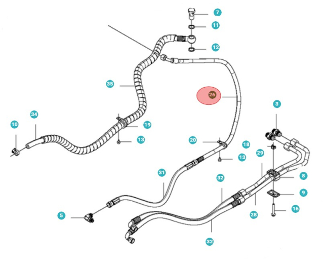 Wąż Hydrauliczny L=1090 5010876-01