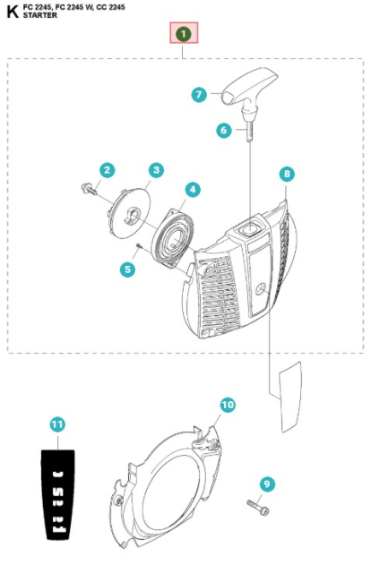 Mechanizm rozruchowy Jonsered CC2245, FC2245