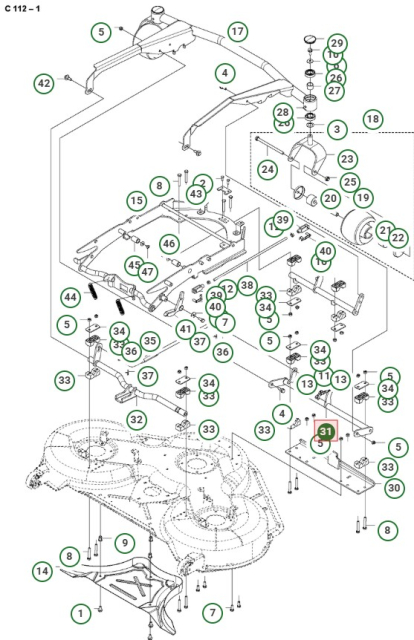 Przód Poprzeczki Szary 5900813-02