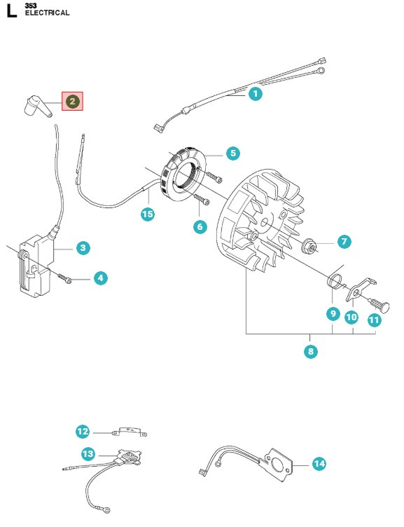 Husqvarna Osłona świecy zapłonowej 5014854-02