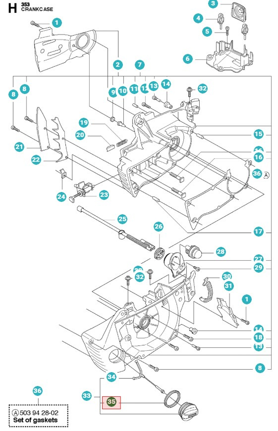 Uszczelka korka zbiornika 5016268-01