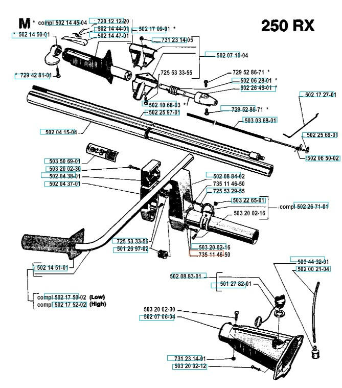 Zbiornik benzyny 250R, 250RX