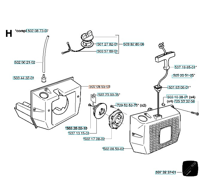 Zbiornik paliwa Jonsered RS40, RS51, RS52