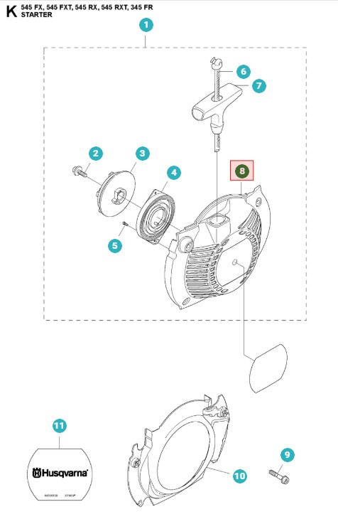 Obudowa rozrusznika 345FR, 545FR, 545RXT, 545FXT, 545F