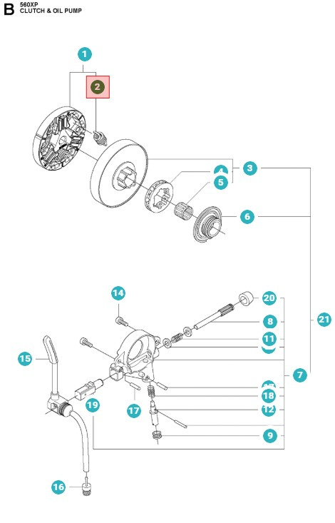 Sprężyna sprzęgła 555/556/560/562 (2016-) - 5021647-01