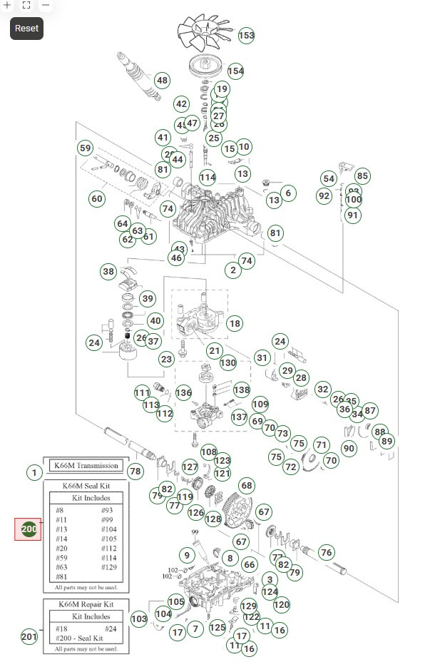 K66B,D,I,K,M Zestaw Uszczelnień 5024513-01