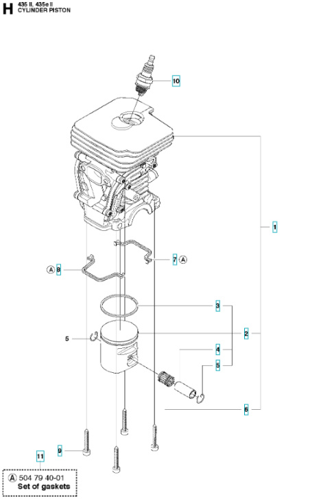 Tłok 135, 140 435, 435 II, 440, 440 II, CS2240