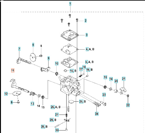 Oś, zespół przepustnicy