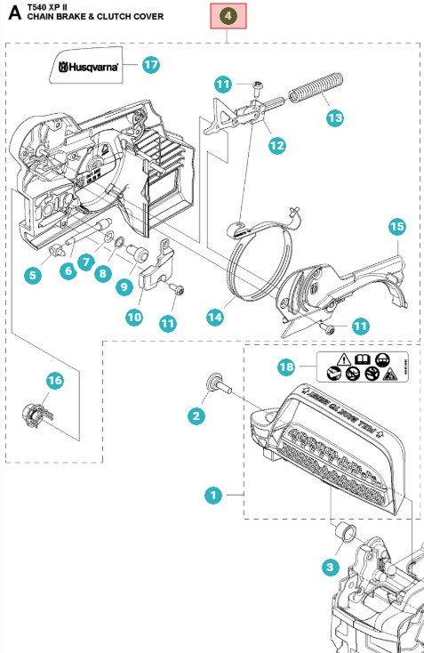 Osłona Sprzęgła Husqvarna T540XP, T540XP Mark II