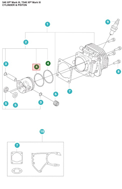 Pierścień tłokowy 439, T435, 540XP Mark III, T540XP Mark III
