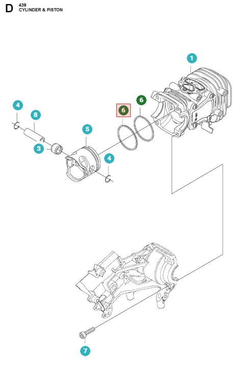 Pierścień tłokowy 439, T435, 540XP Mark III, T540XP Mark III