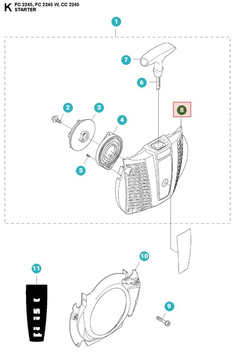 Obudowa rozrusznika Jonsered CC2245, FC2245