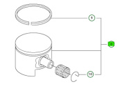 Tłok Kpl 346XP 44,3mm 50CC Decomp Tłok Kpl 346XP 44,3mm 50CC Decomp