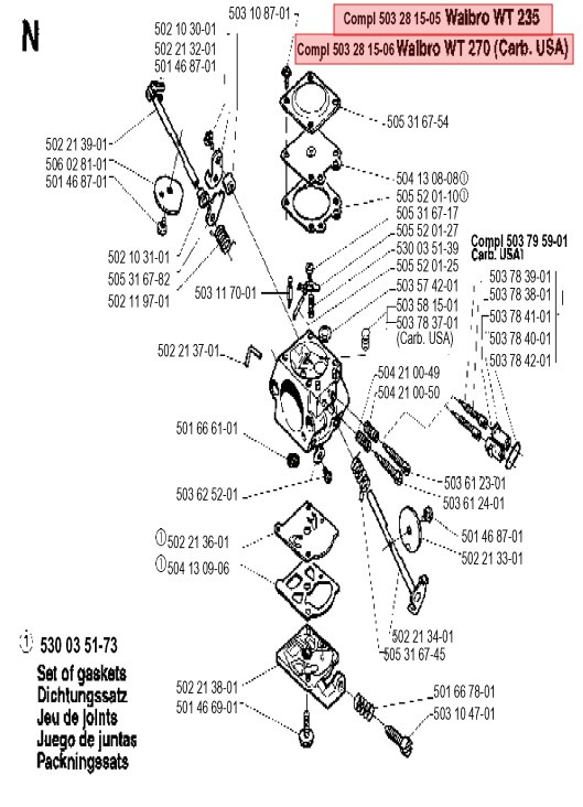 Gaźnik 232R, 235FR, 235R, CC2036, GR2036