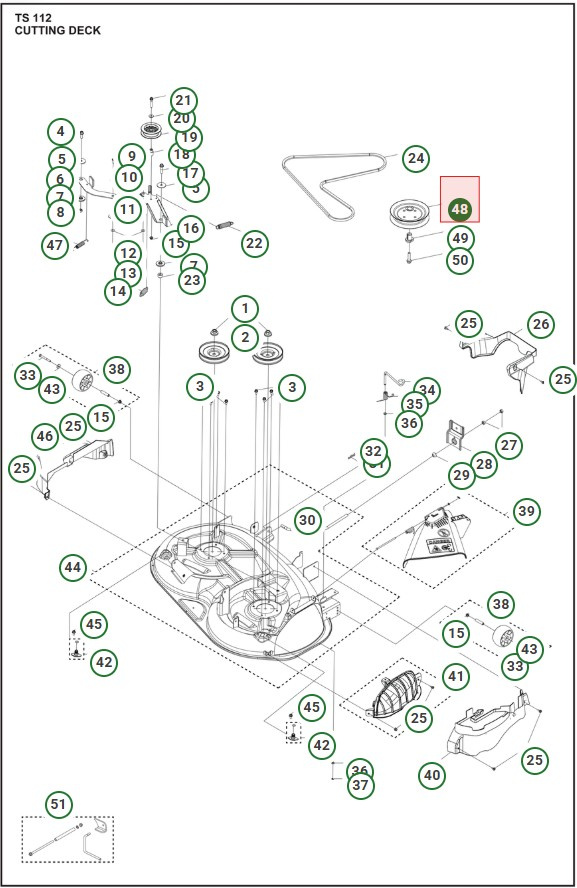 Rolka napinacza paska Husqvarna TS112, TC112