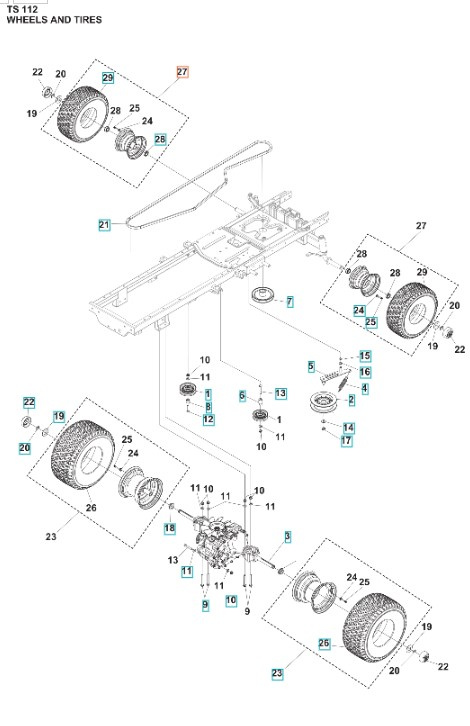 Zestaw kół TS 112, TS 114, TC 215T, TC 220T, TS 112, TS 114, TS 215T, TS 217T