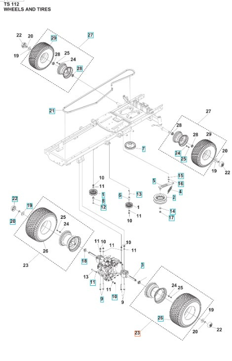 Zestaw kół TS 112, TS 114, TC 215T, TC 220T, TS 112, TS 114, TS 215T, TS 217T