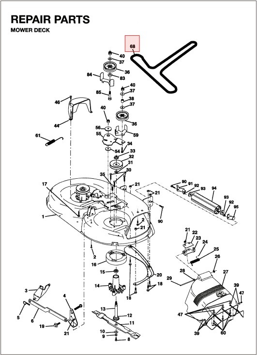 Pasek agregatu LT1238, LT1538, LTH120, LTH130, LTH140 i inne