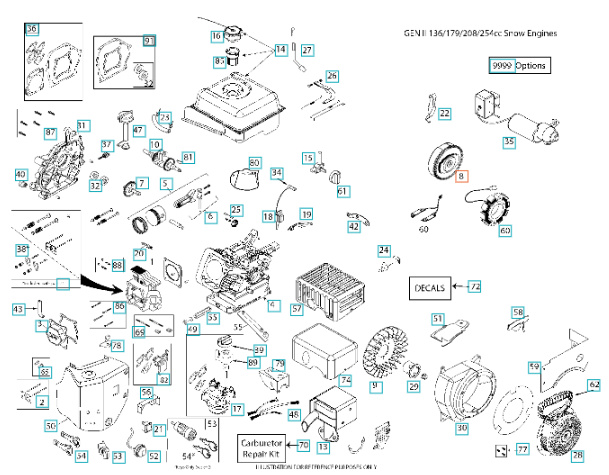 Zespół koła zamachowego rozruchu ręcznego 5324292-36