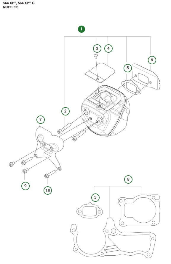 Zestaw tłumików 564XPG
