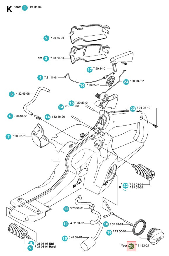 Czapka zbiornika 455 Rancher, 460 Rancher, 575XP