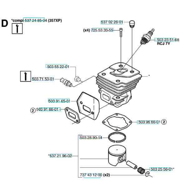 Ściana Pośrednia, Ulotka Husqvarna 357XP, 359, CS2156, CS2159