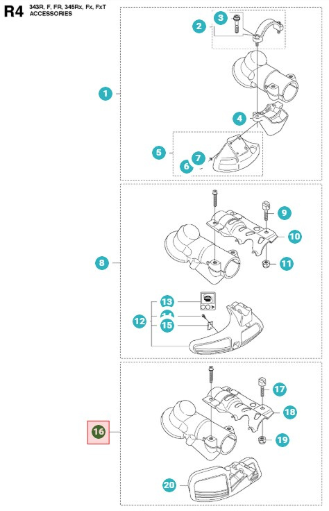 Osłona tarczy 343FR, 345FX, 545FX, FC2245