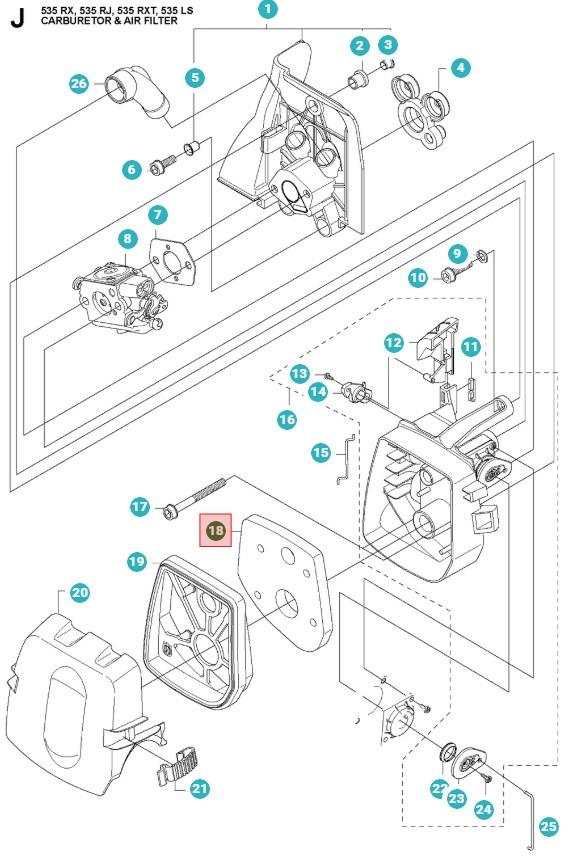 Filtr powietrza 335FR, 335RX, 535RXT, 535FBX, CC2235