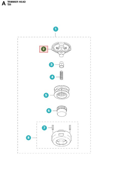 Górna część głowicy tnącej T25