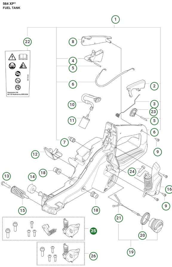 Izolator drgań Husqvarna 564XP/G