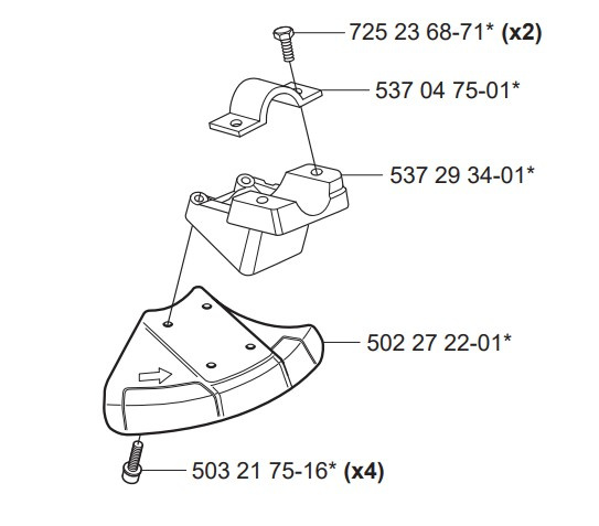 Osłona tarczy tnącej Husqvarna 323C, 323R, 324RX, 524R, 525R i inne