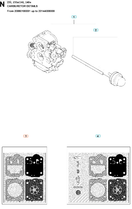 Zestaw uszczelki gaźnika Husqvarna 240, CS2234