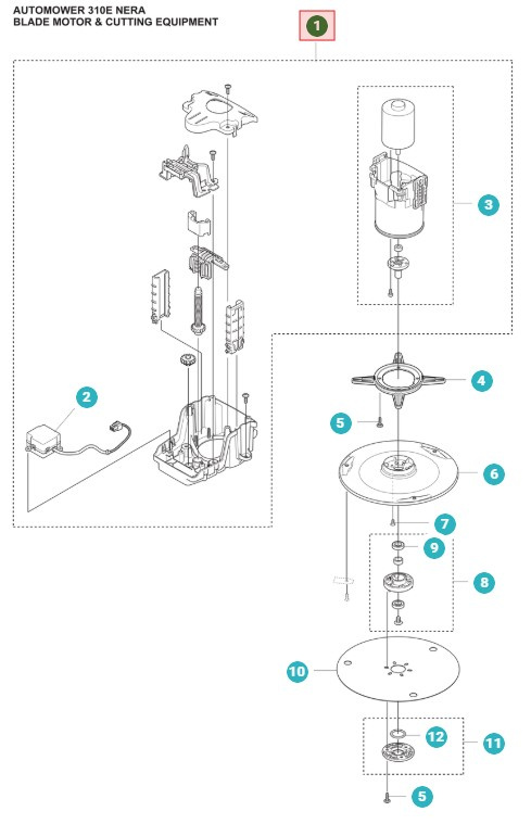 Silnik tnący kpl 405X, 415X, 305E, 310E Nera, 405XE, 410XE Nera